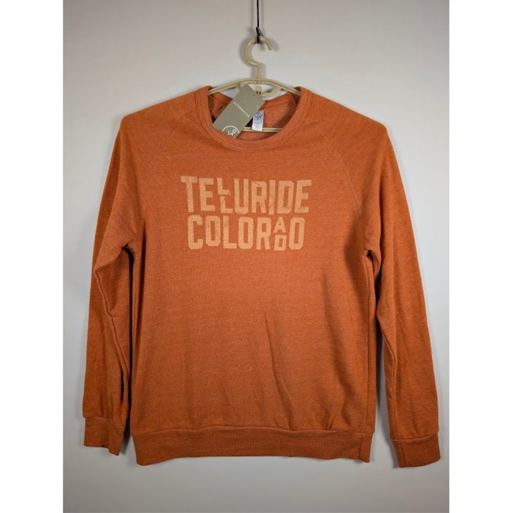 NEW Alternative Telluride Colorado Sweatshirt Mens XL Burnt Orange Graphic